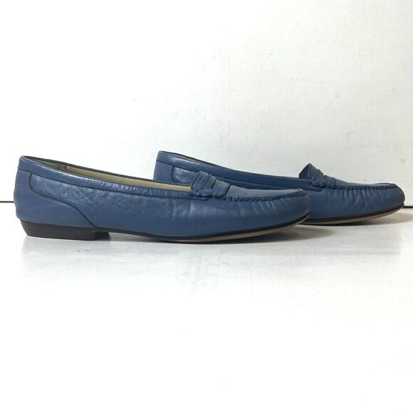Trotters Flats Womens 11 N Blue Faux Leather Penny Loafer Comfort Casual Slip On - Picture 4 of 11